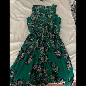 Green floral dress